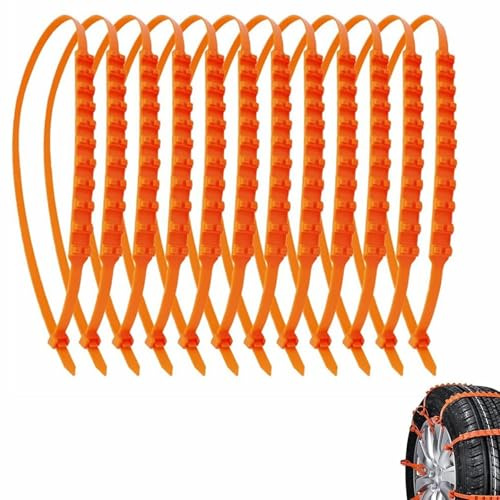 Reifen Schneekette, Schneeketten, Anti Rutsch Einstellbare Ketten Reifen Rad, Wiederverwendbare Notfall Schnee Reifenketten,10 Stück