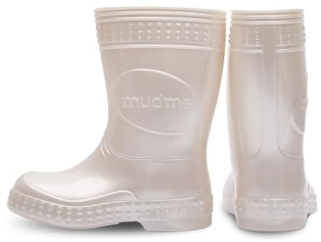 mudme Bottes en caoutchouc pour enfants - Bottes de pluie légères et imperméables avec chaussette intérieure en coton - Bottes en caoutchouc pieds nus pour garçons et filles - Bébé - EU 19-30