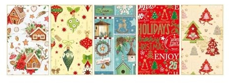 Magicamente Carta – Carta Regalo Natale, Set 5 Fogli 68x99 cm, 80 g Patinata, Stampa Brillante ed Ecologica, Carta per Regali Natale Made in Italy