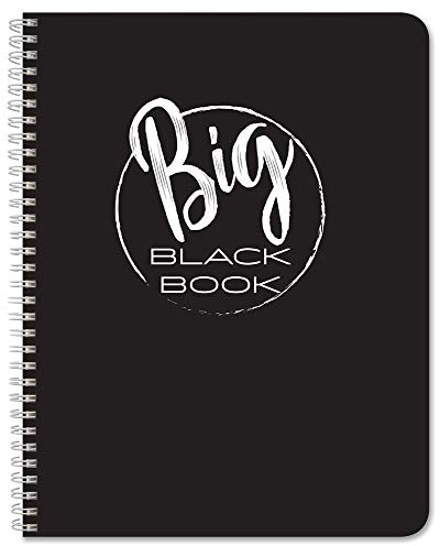 BookFactory Big Black Book/Address Book - 100 Pages, 8.5'' x 11'', Wire-O (Made in USA)