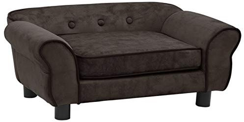Tidyard Hundesofa Haustiersofa Hundecouch Hundesofa Hundebett Hundematte Braun 72x45x30 cm Plüsch