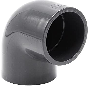 Manchon PVC coudé 90° I 63mm I 2 pouces I Manchon à coller I Manchon PVC à 2 raccords I Raccord de tuyau Fitting I bm084