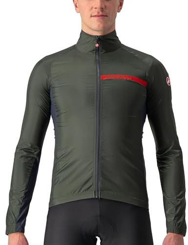 CASTELLI Uomo Giacca Sportiva, Verde (Military Green/Dark Gray), S
