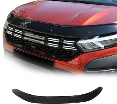 OMAC Motorhaube Deflektor Insektenschutz kompatibel mit Dacia Jogger 2022-2025 ABS Schwarz