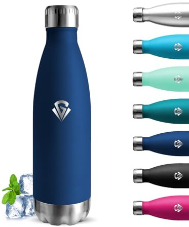 Grsta Thermosflasche, 750ml Trinkflasche Edelstahl, Sport, Kalt & Warm, Auslaufsicher, BPA-Frei, Doppelwandige Vakuumisolierte, Flasche für Reisen, Camping, Sport, Dunkelblau
