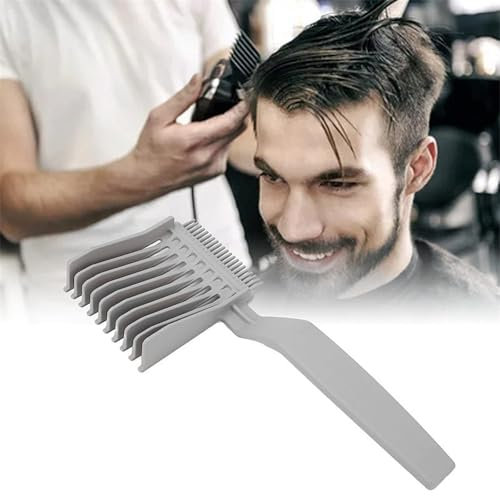 LOMSUXA Haarschneidekamm für Männer - Barber Kamm mit Silikon Fade Kamm für Herren - Verstellbar, Gebogen, Anti-Statisch, für Glattes Haar - Ideal für Friseursalon und Hausgebrauch