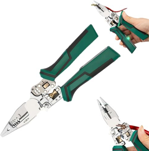 9 in 1 Wire Strippers with Electricity Measurement Function,2025 Upgrade Multifunctional Wire Stripper, Cable Scissors for Stripping, Crimping, Cutting, Pulling, Winding