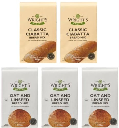 Wright's Baking Bread Mix Selection Pack 5x500g - Oat linseed 03 & Ciabatta 02 Packs (NP)