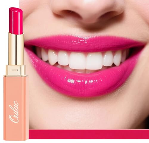Oulac 2 in1 Lippenstift und Lippenbalsam, Saftiger & Glänzender Pflegender Lippenstifte, Lippenpflege, Natürliche und Hydratisierte Lippen, Glänzender Effekt für Trockene, Rissige Lippen, Vegan 09