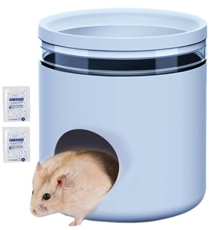 Rrlihjgu Hamster, Maisons de Hamster et Cache | Hamster Cage Tunnel House - Maison créative pour Animaux de Compagnie avec 2 Packs de Glace pour Cacher Un Habitat de Jeu de Sommeil