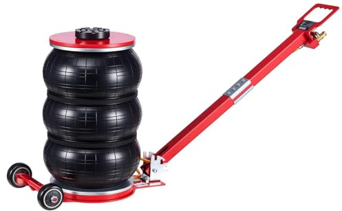 VEVOR Cric Pneumatico per Auto da 5 Tonnellate con 6 Tubi in Acciaio e Manico Lungo Regolabile, Altezza di Sollevamento da 140 a 464 mm, Sollevamento Rapido, Cric Pneumatico per Auto, SUV