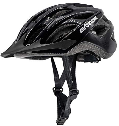 Airtracks Fahrradhelm für Damen und Herren Star K-60 Allrounud Radhelm MTB Helm für Erwachsene Verstellbar S M L XL Größen 54 58 58 62 cm Schwarz, S/M 53-58cm
