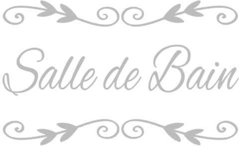 Adzif.biz Le sticker de decoration - Sticker Porte - Salle de Bain - Argent - 21 x 13 cm - Moderne - Usage Unique - Intérieur - Papier - Sticker de Porte