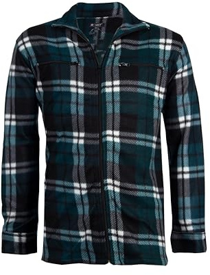 Sky T-Shirt Camicia in pile a quadri con zip intera