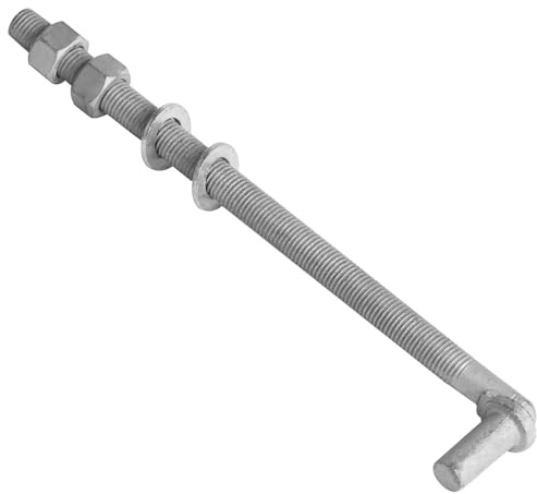 4 Pack 5/8 J-Bolt Gate Hinges, Threaded Post Hinge Pin, 5/8 x 11-1/4