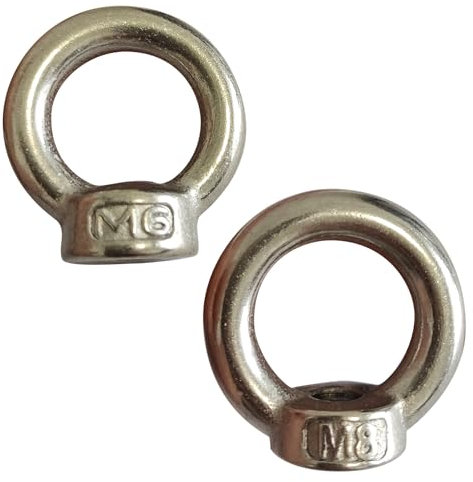 Coyoax Tuerca anular M6 M8, 10 unidades de tuercas anulares de acero inoxidable 304, tornillos de cabeza de martillo m8, ojales anulares argollas acero inoxidable para accesorios de elevación