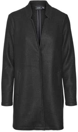 VERO MODA VMBRUSHEDKATRINE Chaqueta 3/4 GA, Negro/detalle: sólido., S