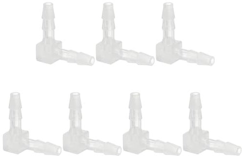 PATIKIL Embouts coudés à 90 degrés en Plastique de 1/8, 7 Pack Raccords en L-Barb Connecteur de jonction égal à Deux Voies pour Tuyau d'pour Aquarium Carburant gaz Liquide air