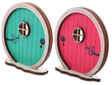 Porte Miniature en Bois 2 Pièces pour Scène Micro-Paysage