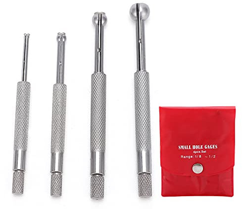 Ensemble de Jauges de Trou Télescopique, Quatre Tailles Différentes, Matériau traité à la Chaleur, Plage de Mesure Large, Mesure Précise pour les Petits Trous, les Fentes et la Jauge de Trou,