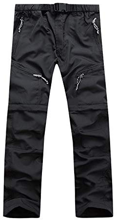 2025 Hombres Stretch Senderismo Trabajo Pantalones de Agua Ligero al Aire Libre Nieve Pantalones Hombre, Negro , M