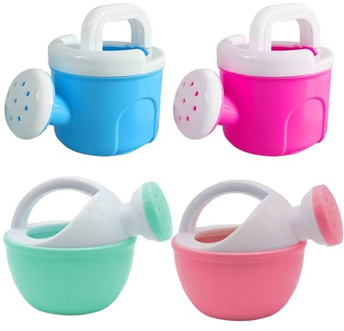 4 Pieces Beach Watering Can Shower Sprinklers Kids Bath Shower Mini Watering, Handheld Waterings Cans Toy With Sprinkler Kids Water Can Pots for Boys And Girls