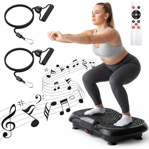 Kottwca Vibration Plate Exercise Machine with Bluetooth Remote Control, Fitness Vibrating Trainer with 2 Built-in Bluetooth Speaker, Lymphatic Drainage Board for Weight Loss and Whole Body Workout
