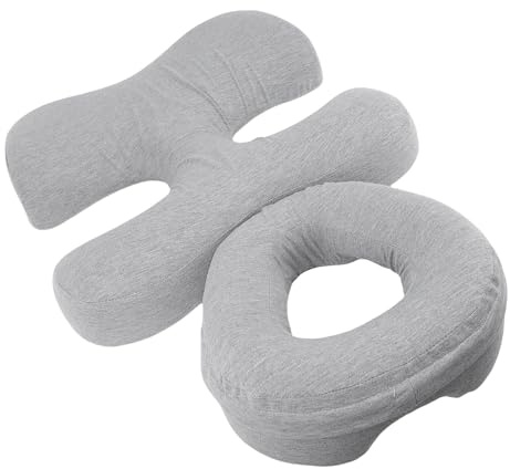 Fafeicy Almohada Boca Abajo, Almohada DE Sueño para Dormir con para Dormir con Cubierta Lavable Extraíble, para Masaje BBL SUCURITUD DE SUGRITUD (Gris Claro)