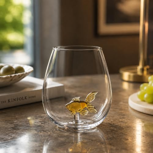 Bar Bespoke Goldfish in a Glass - Art in a Glass