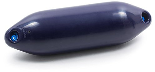 wellenshop Ocean Fender Bootsfender U-Serie Utility U1 12 x 40 cm Navy Blau Aufblasbar Plastisol PVC Kunststoff Langfender Rammschutz