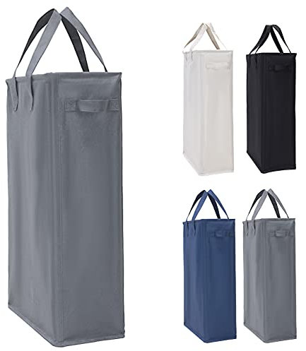 IHOMAGIC Portabiancheria Salvaspazio 45L, Cesto per la Biancheria Sottile Contenitore per Lavanderia con Maniglie Impermeabile, Pieghevole Cesta del Bucato Lavanderia, Bango 39x19x60cm (Grigio Scuro)