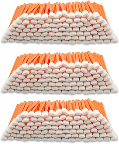 300X Bâtonnets de Nettoyage en Mousse, D'écouvillon en Mousse pour Imprimante à Jet d'Encre,Tête d'Impression,Caméra, Lentille Optique, Orange