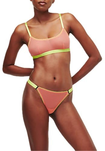 Karl Lagerfeld Femme Sheer G-String Bright Coral M
