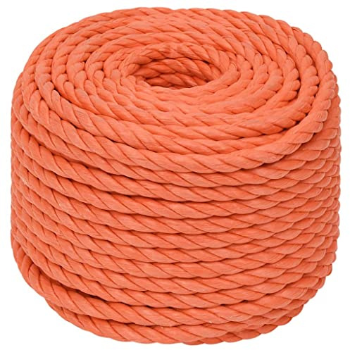 vidaXL Cuerda de Trabajo Seguridad Incendio Escalada Aire Libre Exterior Camping Torcida Bricolaje Artesanía Polipropileno Naranja 20 mm 25 m