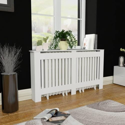 INLIFE Armario cubre radiador de MDF blanco 152 cm Casa y Jardín, accesorios electrodomésticos (12,15 kg)