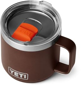 YETI Rambler 14 oz Stackable Mug, Vacuum Insulated, Stainless Steel with MagSlider Lid, Wetlands Brown