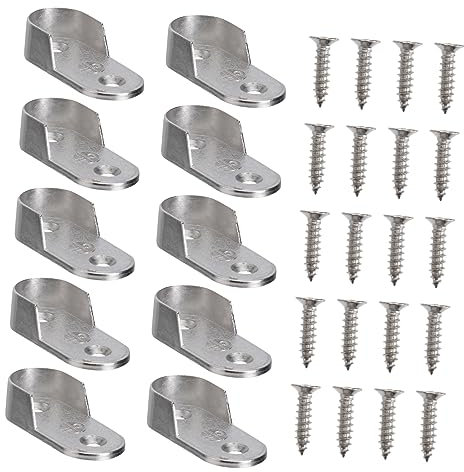 LOLIPPYY 30 Piezas Soporte Barra de Ovalado Incluye y Tornillos Accesorios de Muebles Colgar Ropa Compatible con Varillas Estándar