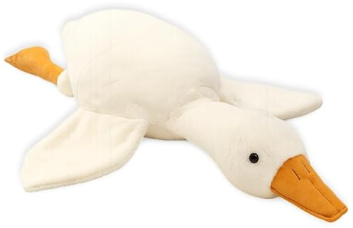 SrgPui Goose Plush, 50cm Big White Goose Stuffed Animal, Soft Duck Teddy Plush Pillow for Teenager and Adults, Cute Home Decor