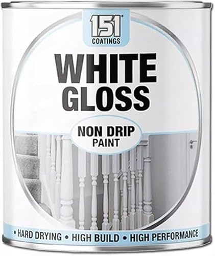 PRICE BEATER White Gloss Non Drip Paint, Hard-Drying, Durable High-Performance Finish, Easy to Use, Non-Cracking & Long-Lasting Interior & Exterior Paint for Wood, Metal & Concrete 300ml, (1 PCS)