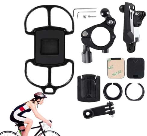 Supporto per smartphone da bicicletta, girevole a 360 gradi, universale, antiurto, per navigazione, GPS, per guardare video, streaming video, videochiamate, guida su strada