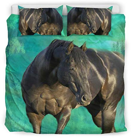 Pawfeel Thoroughbred Horse Print Bedding Set