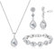 Milacolato Brautschmuck Set Hochzeit Kristall Halskette Armband Ohrclips Set Strass Anhänger Tropfen Clip On Ohrringe Abschlussball Brautparty Brautjungfer Schmuckset Für Damen Weiß
