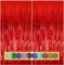 2 Stück Lametta Vorhänge Rot Glitzer Hintergrund Dekoration Folien Fransen Silvester Geburtstag Hochzeit Partydeko Luftschlangen Deko für Disco Party Hochzeit Party Dekoration Neujahr
