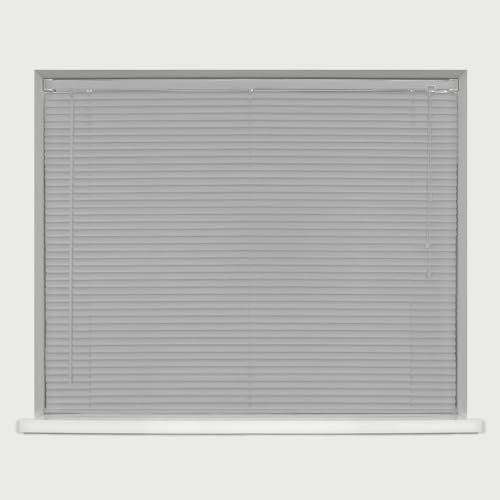 25mm PVC Venetian Blind Strings 25mm Slats Home Office Easy Fit Grey 60cm Width x 150cm Drop