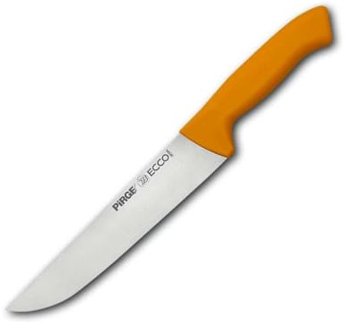 Pirge Ecco Coltello da macellaio professionale 21 cm Giallo - Coltello da cucina professionale in acciaio inox - Ottimo coltello da macellaio affilato - Design ergonomico della maniglia in plastica