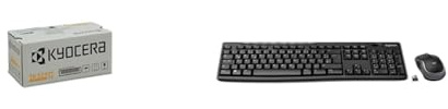Kyocera TK-5240Y Toner Gelb, Original Tonerkartusche 1T02R7ANL0 & Logitech MK270 Kabelloses Set mit Tastatur und Maus für Windows