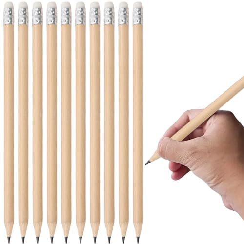 MEGYAD 100 stycken HB-träblyertspennor med suddgummin, 19 cm penna med suddgummi, för konstnärer, barn, vuxna, teckningar, skissa