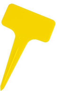 Vllcsla Lot de 50 Étiquettes en Plastique pour Plantes, 12 couleurs, 10 x 6 cm, Étiquettes de Jardin en T pour Plantes Extérieur, Étiquette Plastique Pouvant Etiquette Potager, Jaune