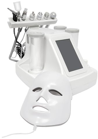 Máquina de oxígeno de agua 7 en 1, Dermabrasion Hydro Limpieza profunda Hydra Beauty Facial Care Machine con máscara LED, Hydro Dermobrasion Jet Peel pequeño dispositivo de burbuja