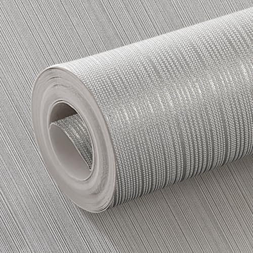 Beswitory Grey Striped Textured Wallpaper Mix Plain Thick Grey Embossed Textured Wallpaper for Adults Kids Teenager Bedrooms Bathrooms Hallway Lounge Living Room Feature Wall